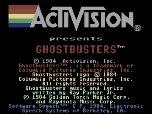 Title Screen of Ghostbusters for Commodore 64
